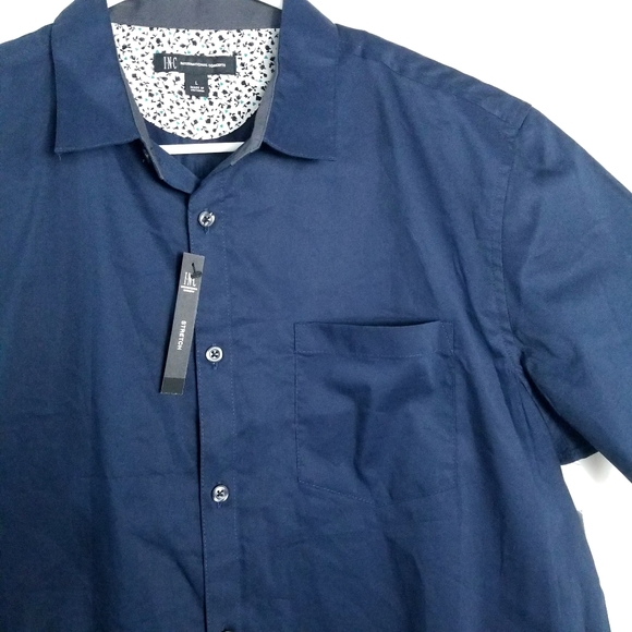 INC internacional concepts Button Down Shirt Men's short sleeve collared size L - Picture 2 of 9